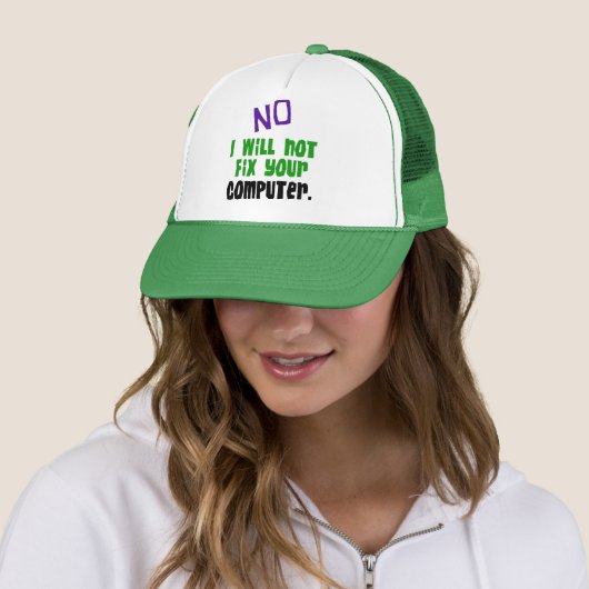 Nee, ik zal uw computer niet herstellen trucker pet (In situ)