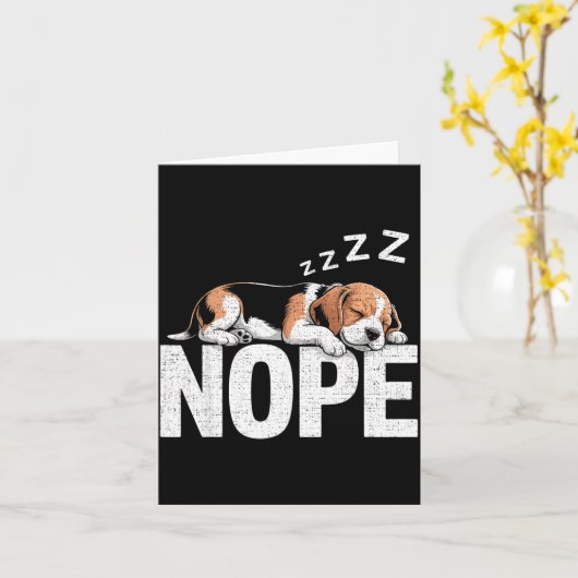 Nee Luie Beagle Kaart (Gele Bloem)