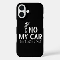 Nee, mijn auto is nog niet klaar Hilarisch skelet