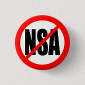 "NEE NSA" RONDE BUTTON 3,2 CM (Voorkant)