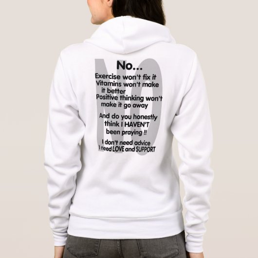 Nee...onzichtbare ziekte hoodie (Achterkant)