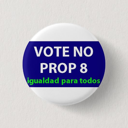 Nee op Prop 8-badge Ronde Button 3,2 Cm (Voorkant)