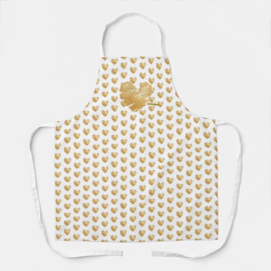 Née pour briller tablier or blanc (Recto)