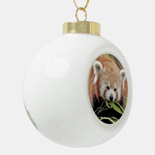 Nee, rode panda. Panda roux. Keramische Bal Ornament (Links)