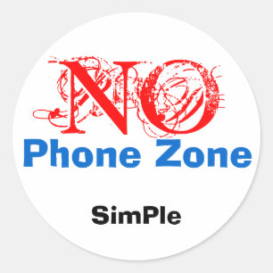 NEE, SimPle, telefoonzone Ronde Sticker