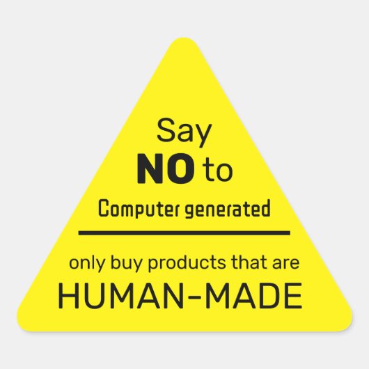 Nee tegen Computer Generated - Koop bij Real Peopl Driehoek Sticker (Voorkant)
