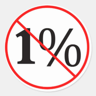 NEE tegen de 1%. Weg met de Amerikaanse oligarchie Ronde Sticker