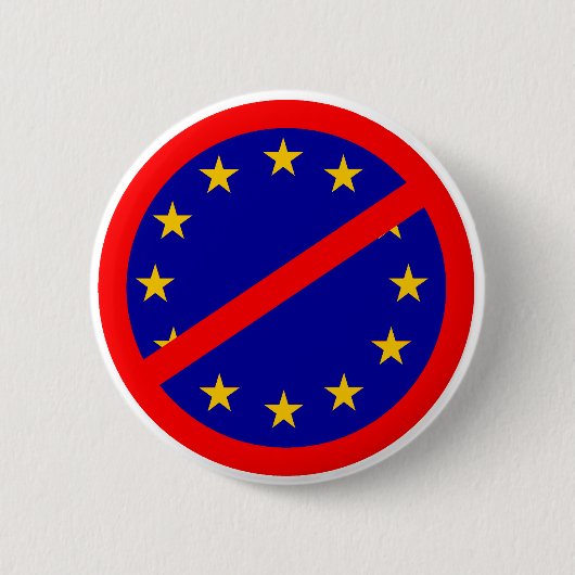 Nee tegen de EU Ronde Button 5,7 Cm (Voorkant)