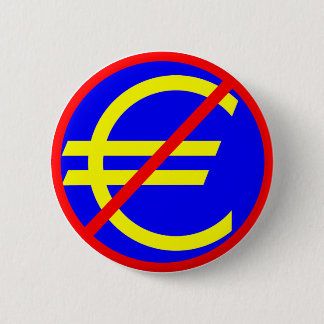 Nee tegen de euro ronde button 5,7 cm