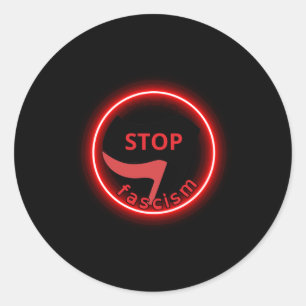 Nee tegen het fascisme ronde sticker