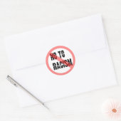 Nee tegen racisme ronde sticker (Envelop)