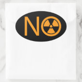 Nee tegen straling en kernenergie ovale sticker (Tas)