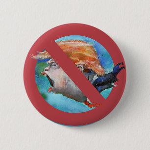 Nee tegen TRUMP - De bodemfeeder Ronde Button 5,7 Cm