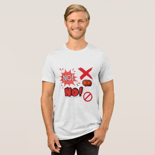 Nee! Tri-Blend Shirt (Voorkant volledig)