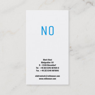 Nee! Typografie Speels Visitekaartje