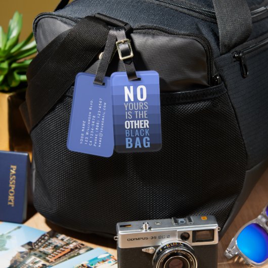 Nee van jou is het andere Grappige ontwerp Custom  Bagagelabel (Voorkant /achterkant)