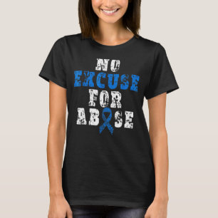 Nee voor kindermishandeling Excuse Preventie Maand T-shirt