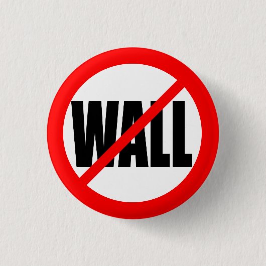 "NEE WALL" RONDE BUTTON 3,2 CM (Voorkant)