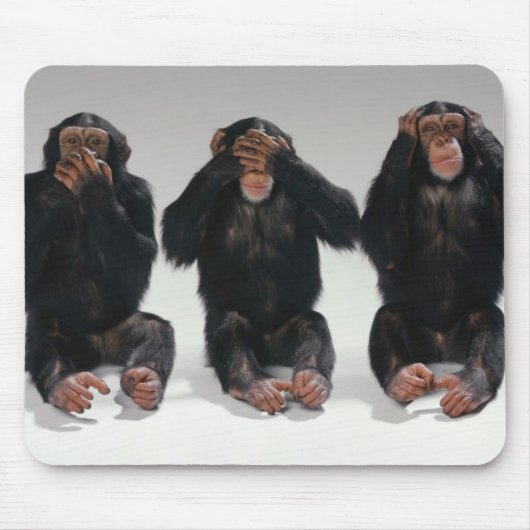Nee Zie Geen aambeeld Monkeys Mousepad Muismat (Voorkant)