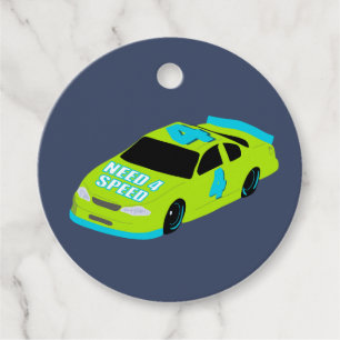 Need 4 Speed Race Car Boys 4e verjaardagsfeestje Bedankjes Labels
