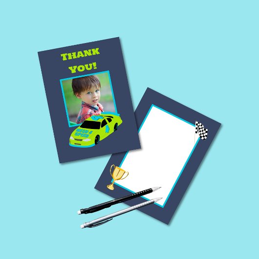 Need 4 Speed Race Car Boys 4th Birthday Foto Bedankkaart