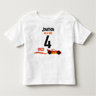 Need 4 speed racewagen vierde verjaardag party kinder shirts