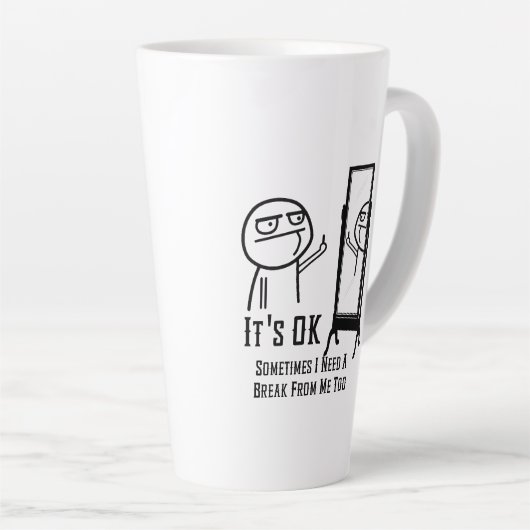 Need a Break Latte Mug (Angle droit)