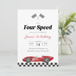 Need Four Speed 4de verjaardag Vintage Raceauto Kaart