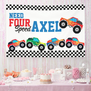 Need Four Speed Monster Truck Race 4e Verjaardag B Spandoek