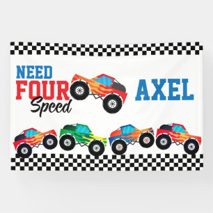 Need Four Speed Monster Truck Race 4e Verjaardag B Spandoek