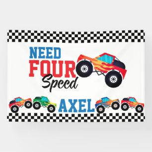 Need Four Speed Monster Truck Race 4e verjaardag B Spandoek