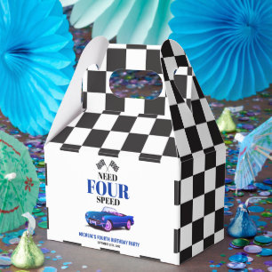 Need Four Speed sportwagen blauw vierde verjaardag Bedankdoosjes