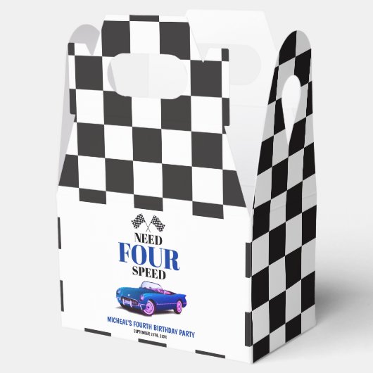 Need Four Speed sportwagen blauw vierde verjaardag Bedankdoosjes (Geopend)