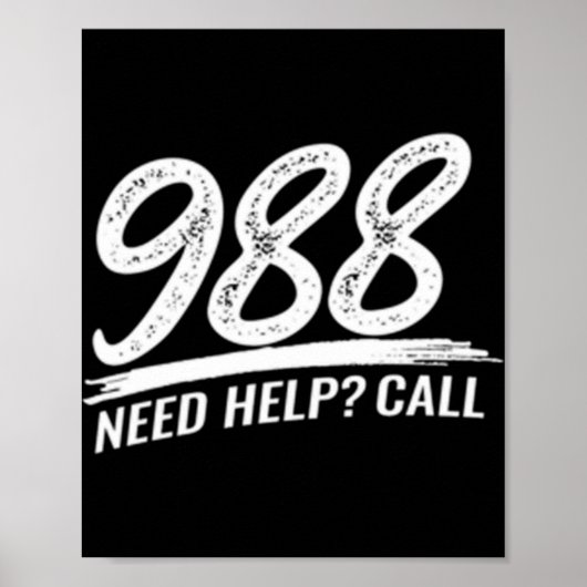 Need Help Call 988 Poster (Voorkant)