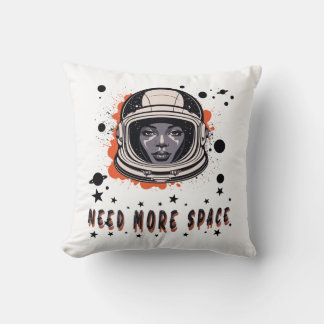 Need More Space – Astronaut Throw Pillow Kussen