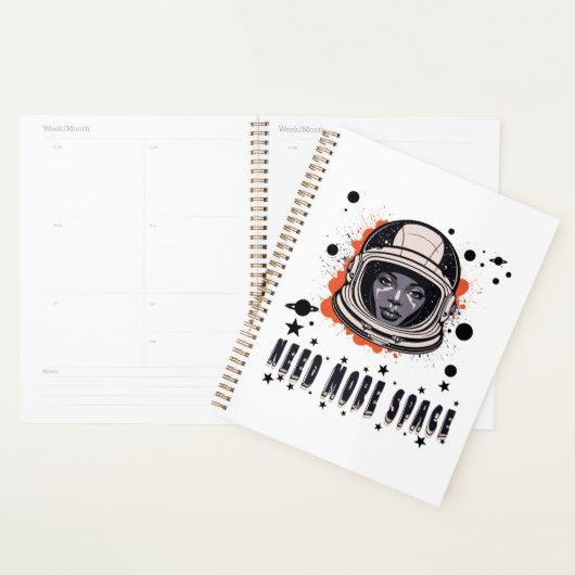 Need More Space – Outer Space Themed Planner (Devant avec enveloppe)