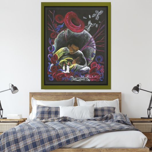 Need niet lijden alleen - Sikkelcel Art Canvas G (Insitu (Slaapkamer))