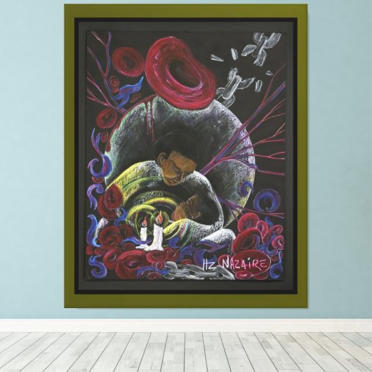 Need niet lijden alleen - Sikkelcel Art Canvas G (Insitu (Houten vloer))