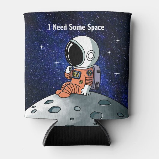 Need Space, Astronaut, Spaceman, Aangepast Blikjeskoeler (Voorkant)