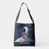 Need Space, Astronaut, Spaceman, Aangepast Crossbody Tas (Achterkant)