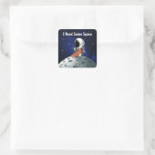 Need Space, Astronaut, Spaceman, Aangepast Vierkante Sticker (Tas)