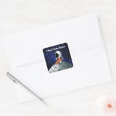 Need Space, Astronaut, Spaceman, Aangepast Vierkante Sticker (Envelop)