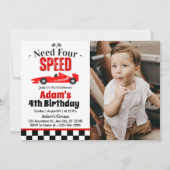 Need vier speed race auto jongen 4e verjaardag par kaart (Voorkant)
