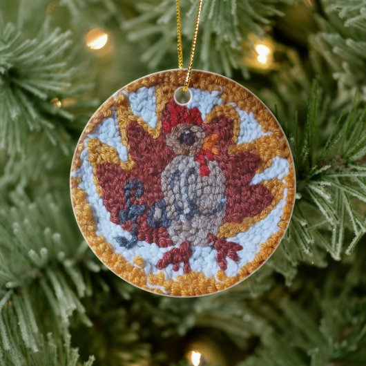 needle punch turkey design decorative ornament (Boom)