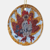 needle punch turkey design decorative ornament (Links)