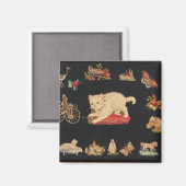 Needlepoint Kitty Cat Magnet Magneet (Voorkant / Achterkant)