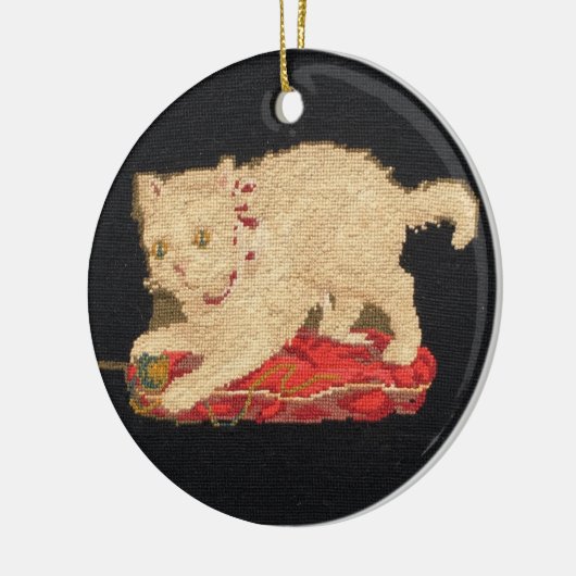 Needlepoint Kitty Cat Ornament (Links)
