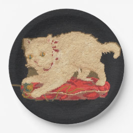 Needlepoint Kitty Cat Paper Bord