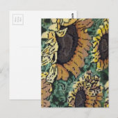 Needlepoint Sunflower Briefkaart (Voorkant / Achterkant)