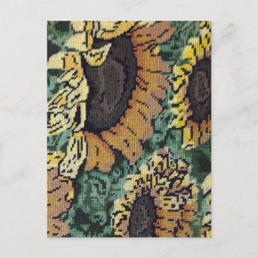Needlepoint Sunflower Briefkaart (Voorkant)